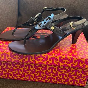 Tory Burch Miller kitten heel leather sandal